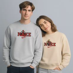 Couple Deadpool Nike Embroidered Sweatshirts, Nike Couple Embroidered Hoodies (5)