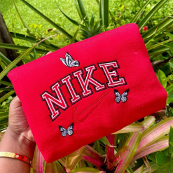 Customized Nike Butterfly Embroidered Sweatshirts, Personalized Gift For Her (2)
