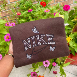 Customized Nike Butterfly Embroidered Sweatshirts, Personalized Gift For Her (3)