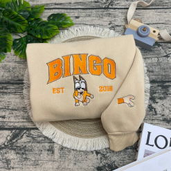 Cute Bingo And Bluey Matching Embroidered Sweatshirts, Hoodie, T-shirt