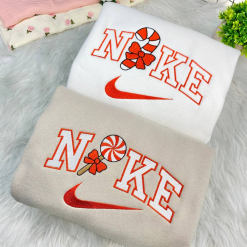 Cute Candy Nike Embroidered Sweatshirts, Nike Matching Embroidery
