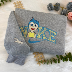 Cute Joy And Sadness Inside Out Nike Embroidered Sweatshirts, Nike Matching Embroidery