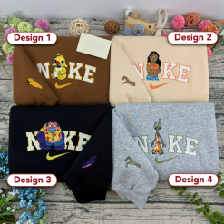 Cute Lilo And Stitch Character Nike Embroidered Sweatshirts, Nike Matching Embroidery