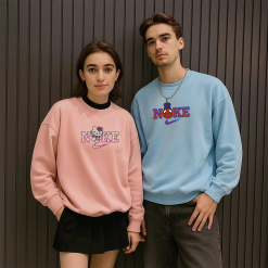 Cute Spider Kitty Nike Embroidred Sweatshirts, Nike Couple Embroidered Hoodies (3)