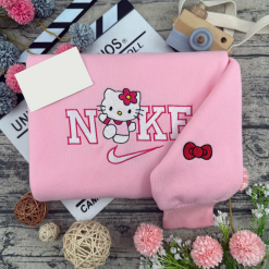 Cute Spider Kitty Nike Embroidred Sweatshirts, Nike Couple Embroidered Hoodies (4)