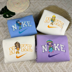 Cute Strawberry Shortcake Characters Nike Embroidered Sweatshirts, Couple Matching Shirts, Nike Embroidered Sweatshirt