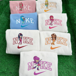 Cute Strawberry Shortcake Characters Nike Embroidered Sweatshirts, Couple Matching Shirts, Nike Embroidered Sweatshirt