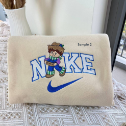 Cute Strawberry Shortcake Nike Embroidered Sweatshirts, Nike Couple Embroidery, Matching Embroidered Hoodies