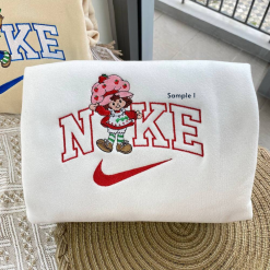 Cute Strawberry Shortcake Nike Embroidered Sweatshirts, Nike Couple Embroidery, Matching Embroidered Hoodies (3)