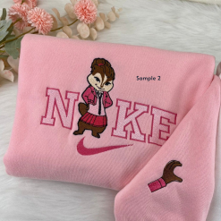 Cute The Chipmunks Alvin And Brittany Couple Nike Embroidered Sweatshirts, Nike Matching Embroidery (2)