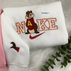 Cute The Chipmunks Alvin And Brittany Couple Nike Embroidered Sweatshirts, Nike Matching Embroidery