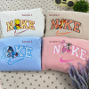 Tiana Princess And Prince Naveen Disney Nike Embroidered Sweatshirts, Disney Nike Embroidered Matching Couple Sweatshirts