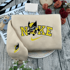 Deadpool And Wolverine Chibi Style Embroidered Sweatshirts, Cute Hero Embroidered Hoodies