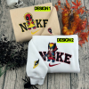 Spongbob And Patrick Eggs Nike Matching Embroidered Sweatshirts, Nike Embroidered Hoodies