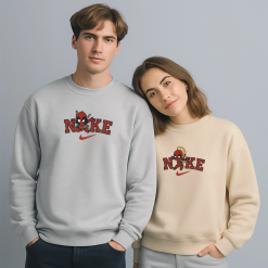 Deadpool Cute Chibi Couple Embroidered Sweatshirts, Nike Matching Embroidered Hoodies
