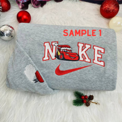 Disney Cars Lightning McQueen and Tow Mater Christmas Nike Embroidered Sweatshirt (2)