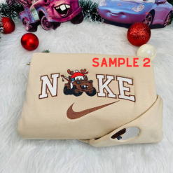 Disney Cars Lightning McQueen and Tow Mater Christmas Nike Embroidered Sweatshirt (3)