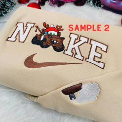 Disney Cars Lightning McQueen and Tow Mater Christmas Nike Embroidered Sweatshirt (4)