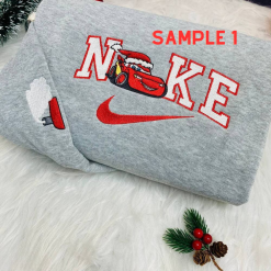 Disney Cars Lightning McQueen and Tow Mater Christmas Nike Embroidered Sweatshirt (5)