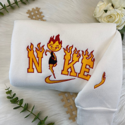 Ember Lumen And Wade Ripple Disney Nike Embroidered Sweatshirts, Nike Couple Embroidered Sweatshirts