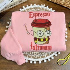 Espresso Patronum Embroidered Sweatshirt, Caffeine Lovers and Harry Potter Fans Sweatshirt3