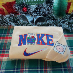 Finn And Jake Nike Embroidered Sweatshirts, Nike Adventure Time Matching Embroidery (3)