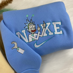 Funny Rick And Morty Nike Embroidred Sweatshirts, Nike Matching Embroidery (5)