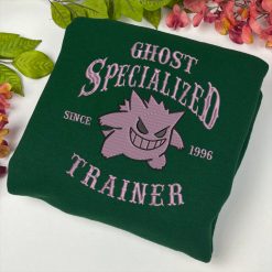 Ghost Specialized Trainer Embroidered Sweatshirt, Pokemon Halloween Embroidered Shirt