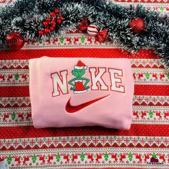 Grinch Couple Christmas Nike Embroidered Sweatshirt , Nike Matching Embroidered Hoodies3