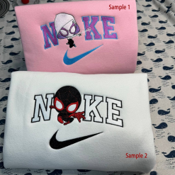 Gwen Stacy And Miles Morales Nike Embroidered Sweatshirts, Nike Couple Embroidery, Nike Matching Embroidery