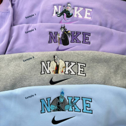 Horror Disney Villians Nike Embroidered Sweatshirt , Nike Disney Sweatshirt, Disney Villians Shirt