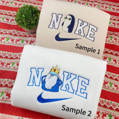 Ice King And Gunter Embroidered Sweatshirts, Adventure Time Matching Embroidered Hoodies