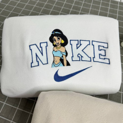 Jasmine And Aladdin Disney Nike Embroidered Sweatshirts, Disney Embroidered Matching Couple Shirts