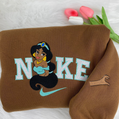 Jasmine And Aladdin Nike Matching Embroidered, Disney Nike Embroidered Hoodies (2)