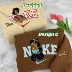 Jasmine And Aladdin Nike Matching Embroidered, Disney Nike Embroidered Hoodies