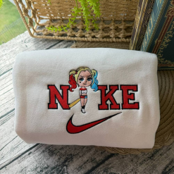 Joker And Harley Quinn Nike Embroidered Sweatshirts, Nike Matching Embroidery