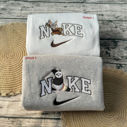 Kungfu Panda Po And Shifu Nike Embroidered Sweatshirts, Nike Matching Embroidery