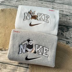 Kungfu Panda Po And Shifu Nike Embroidered Sweatshirts, Nike Matching Embroidery