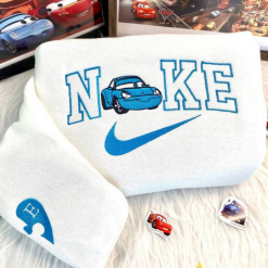 Lightning McQueen And Sally Nike Embroidered Sweatshirts, Nike Couple Embroidered Hoodies (3)
