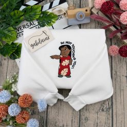 Lilo And Stitch Touching Me Embroidered Sweatshirts, Lilo And Stitch Matching Embroidered Hoodies