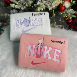 Lumpy Space Princess And Bubblegum Princess Nike Embroidered Sweatshirts, Adventure Time Matching Embroidered Hoodies