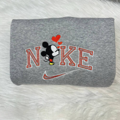 Mickey And Minnie Disney Nike Embroidered Sweatshirts, Matching Embroidered Hoodies (2)