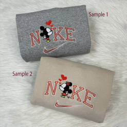 Mickey And Minnie Disney Nike Embroidered Sweatshirts, Matching Embroidered Hoodies