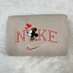 Mickey And Minnie Disney Nike Embroidered Sweatshirts, Matching Embroidered Hoodies (3)