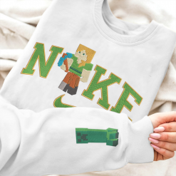 Minecraft Nike Couple Embroidered Sweatshirts, Nike Couple Embroidered Hoodies (3)