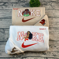 Moana And Maui Disney Nike Embroidered Sweatshirts, Nike Embroidery Matching Couple