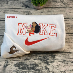 Moana And Maui Disney Nike Embroidered Sweatshirts, Nike Embroidery Matching Couple (3)