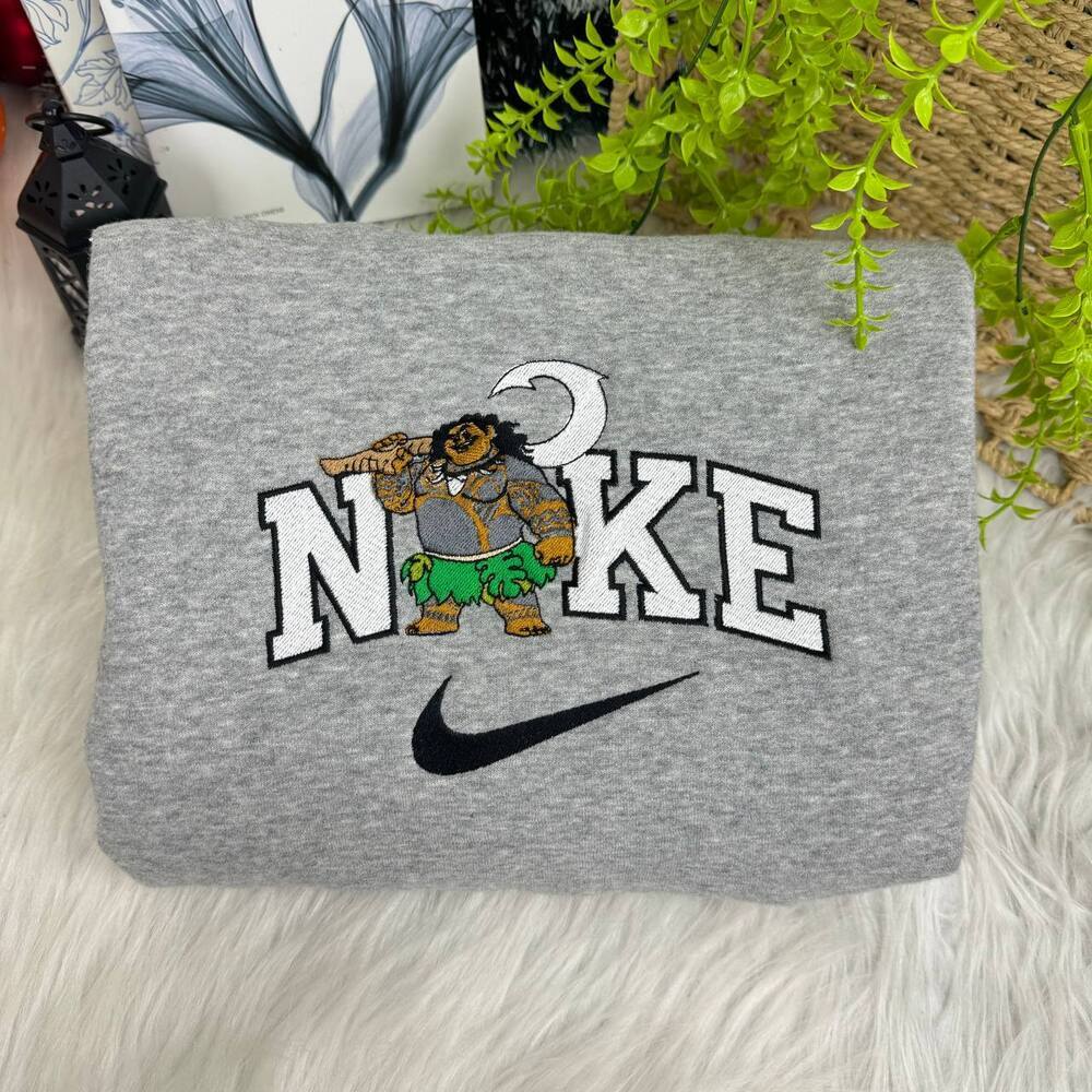 Moana And Maui Disney Nike Embroidered Sweatshirts, Nike Matching Embroidery Moana And Maui Disney Nike Embroidered Sweatshirts, Nike Matching Embroidery