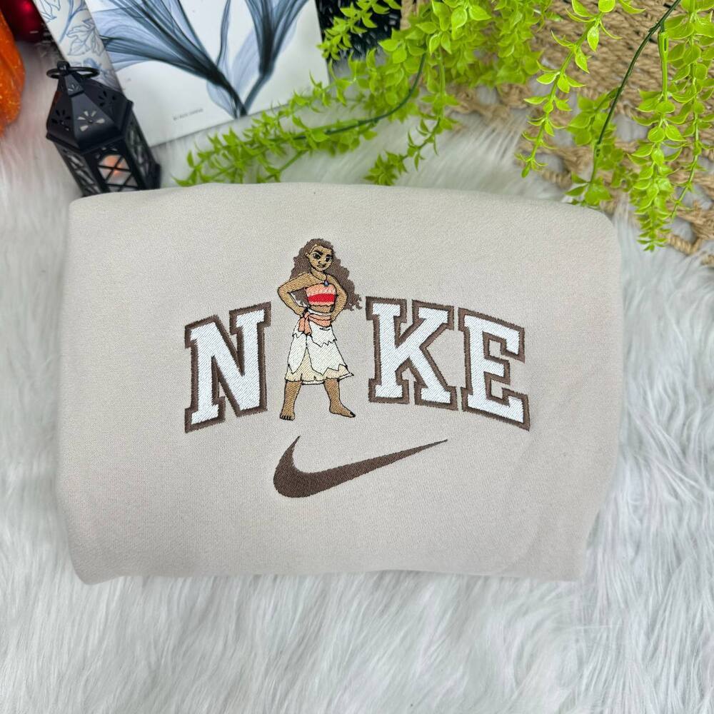 Moana And Maui Disney Nike Embroidered Sweatshirts, Nike Matching Embroidery Moana And Maui Disney Nike Embroidered Sweatshirts, Nike Matching Embroidery