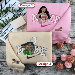 Moana And Maui Nike Disney Embroidered Sweatshirts, Nike Matching Embroidered Hoodies